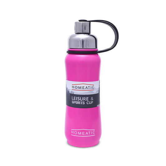 HOMEATIC VACUUM FLASK PINK STEEL WATER BOTTLE 500 ML