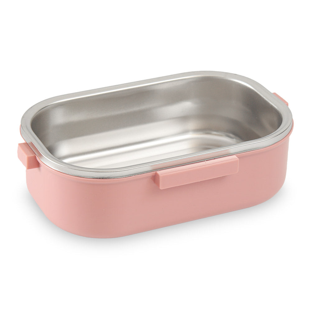 HOMEATIC DUO-LAYER BENTO STAINLESS STEEL PINK LUNCH BOX 980ML