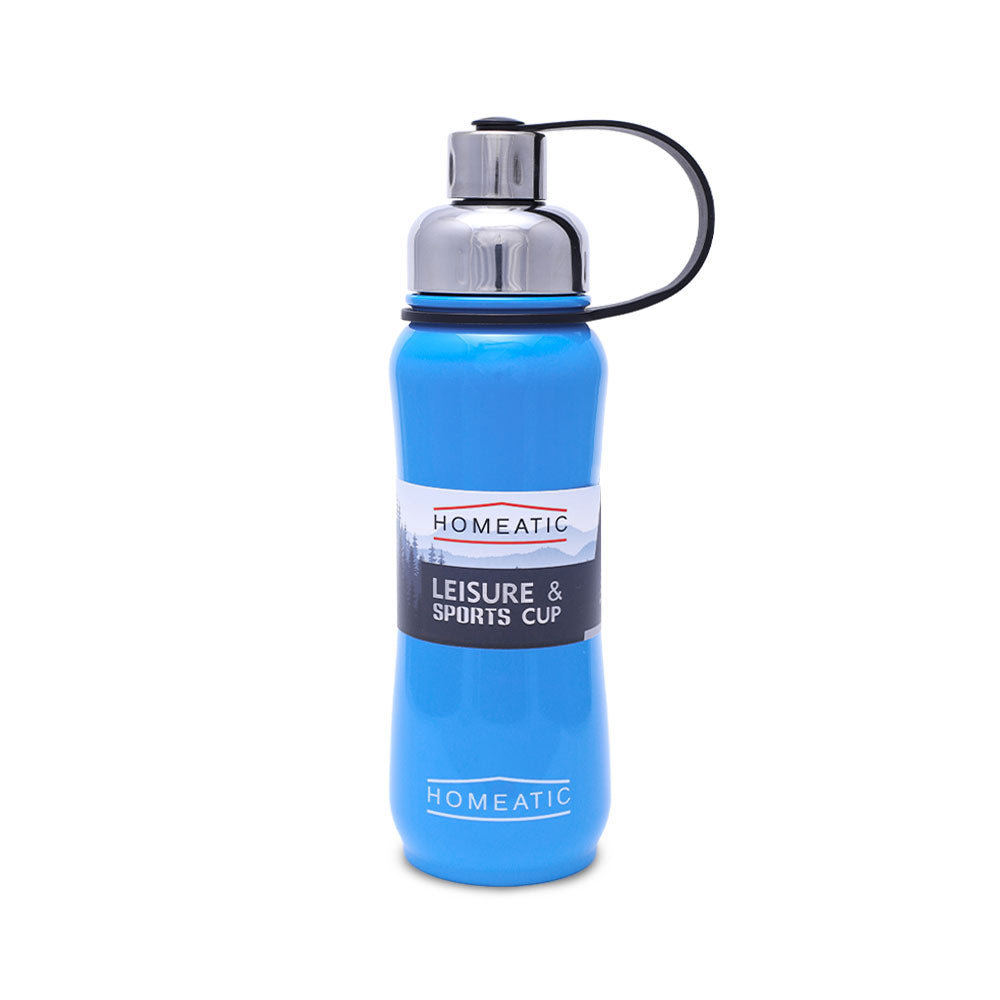 HOMEATIC VACUUM FLASK BLUE STEEL WATER BOTTLE 500 ML