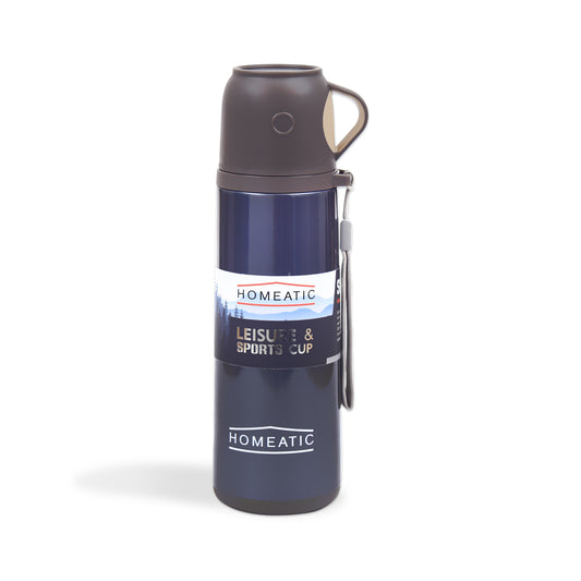 HOMEATIC VACUUM FLASK BLUE STEEL WATER BOTTLE 500 ML