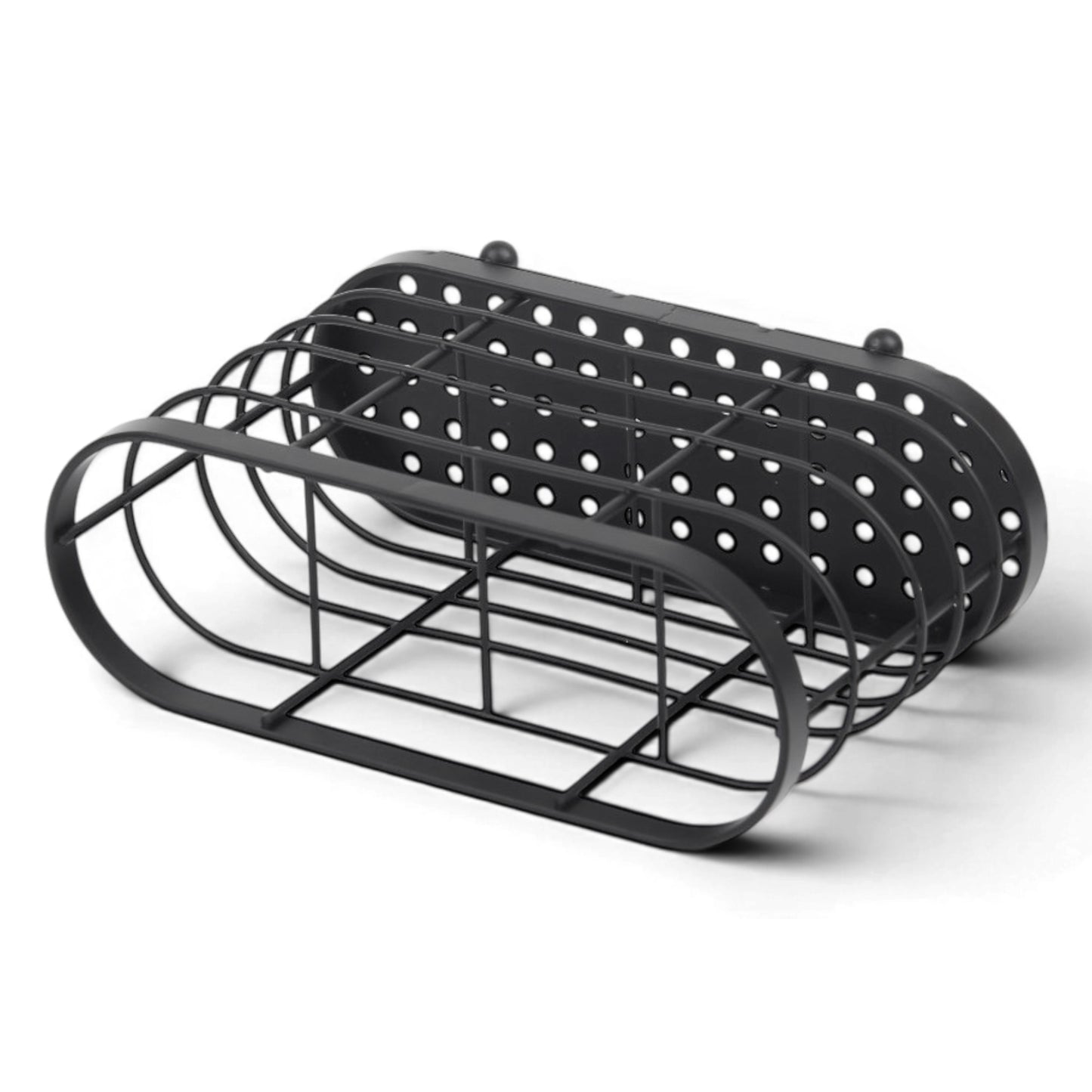 HOMEATIC OVAL MATTE BLACK WIRE CUTLERY ORGANIZER